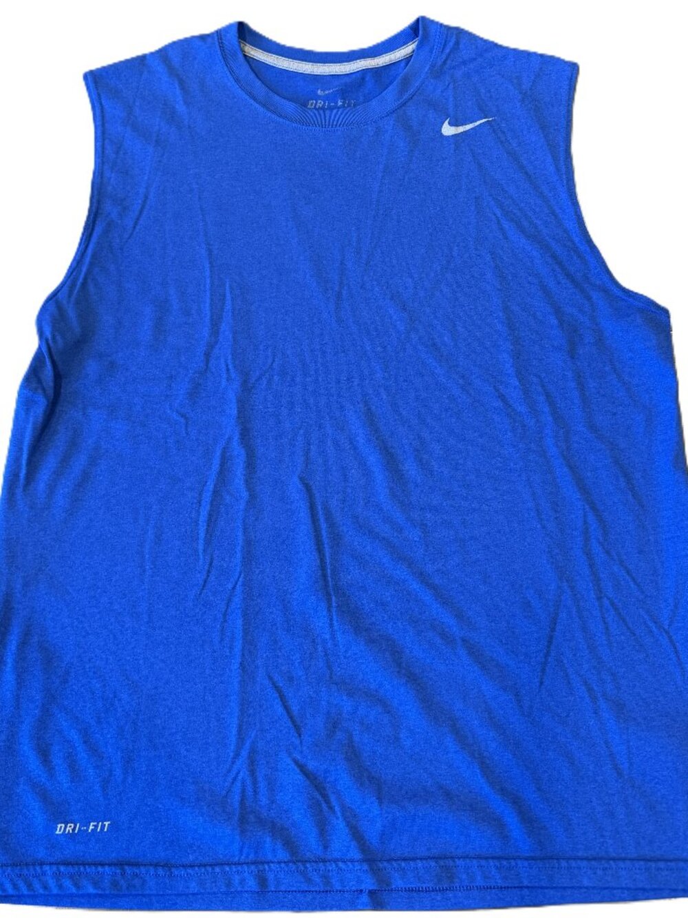 Nike Men's Dri-FIT Blue Cut Off Tank Top Athletic Workout Size Large